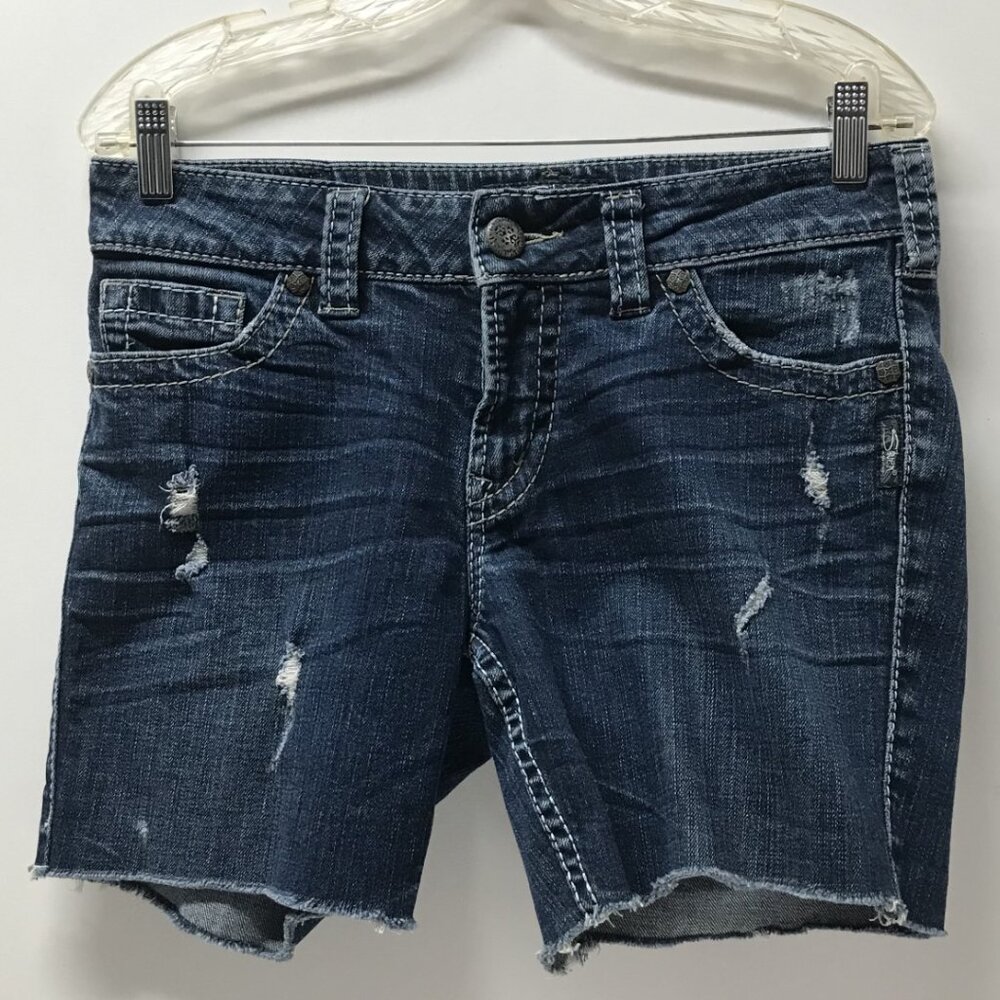 Silver Suki Surplus Cutoff Embellished Jean Shorts